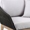 Armen Living Athos Indoor Outdoor Club Chair in Light Eucalyptus Wood with Charcoal Rope and Gray Cushions LCATCHWDLT - alternate 3